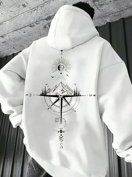 Mens Starry Sky Print Heavyweight Hoodie Sweatshirt Winter Casual