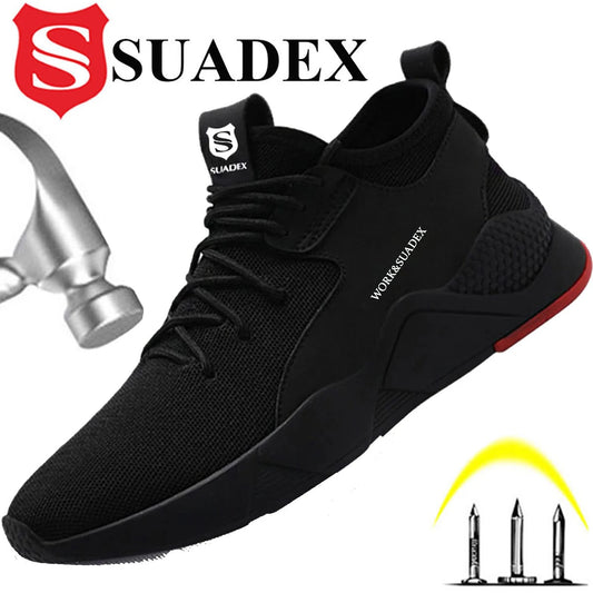 SUADEX Men Work Safety Shoes Steel Toe Cap Boots Durable
