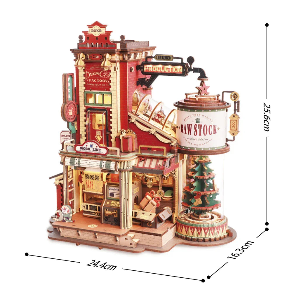 Robotime Dream Gift Factory Wooden Music Box 3D Puzzle Kit