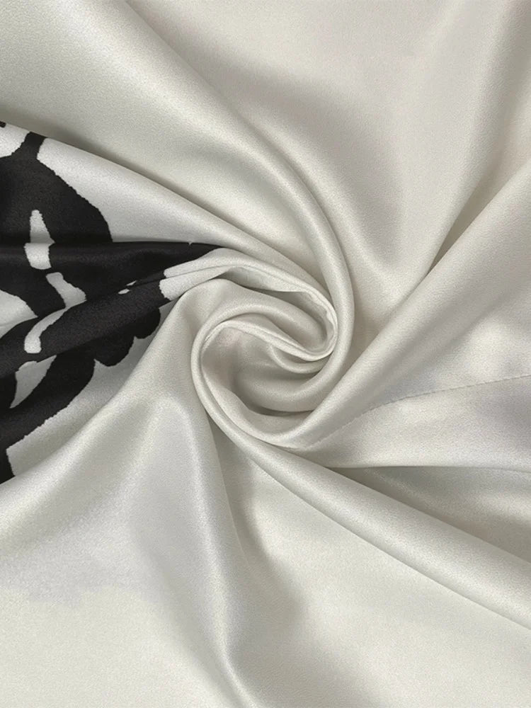 OSHOPLIVECN Women A-Line Dress V-Neck Floral Print Tie Waist