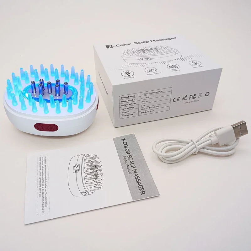Anti Hair Loss Light Therapy Scalp Massage Device With Oil