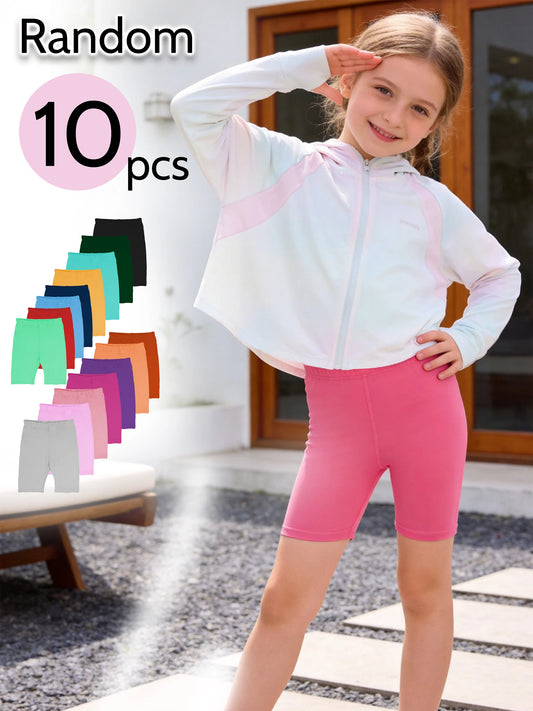 Girls Stretchy Bermuda Shorts 10 Pack Elastic Waist Casual