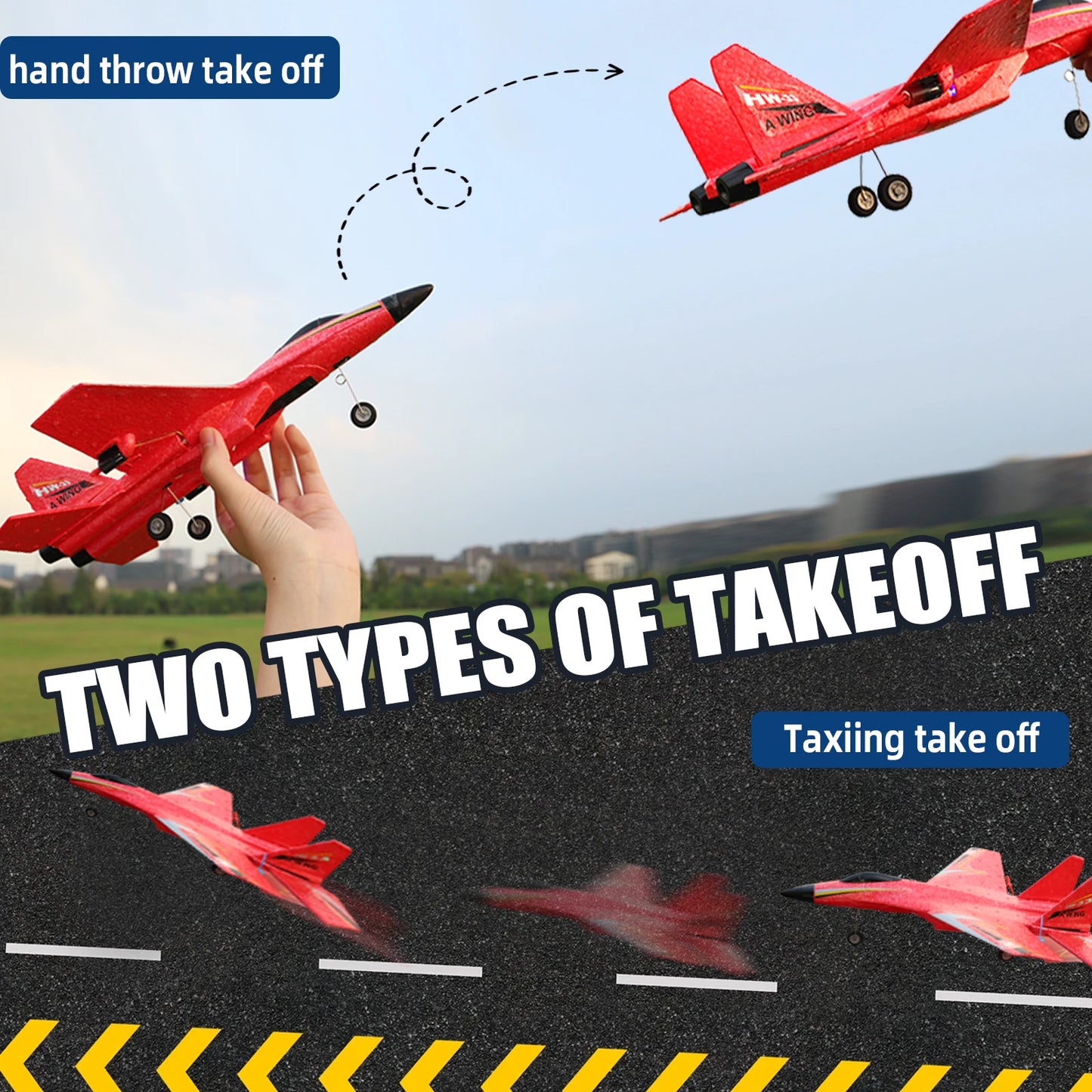 HW33 RC Fighter Jet Toy Fixed Wing Plane With 6 Axis Gyro