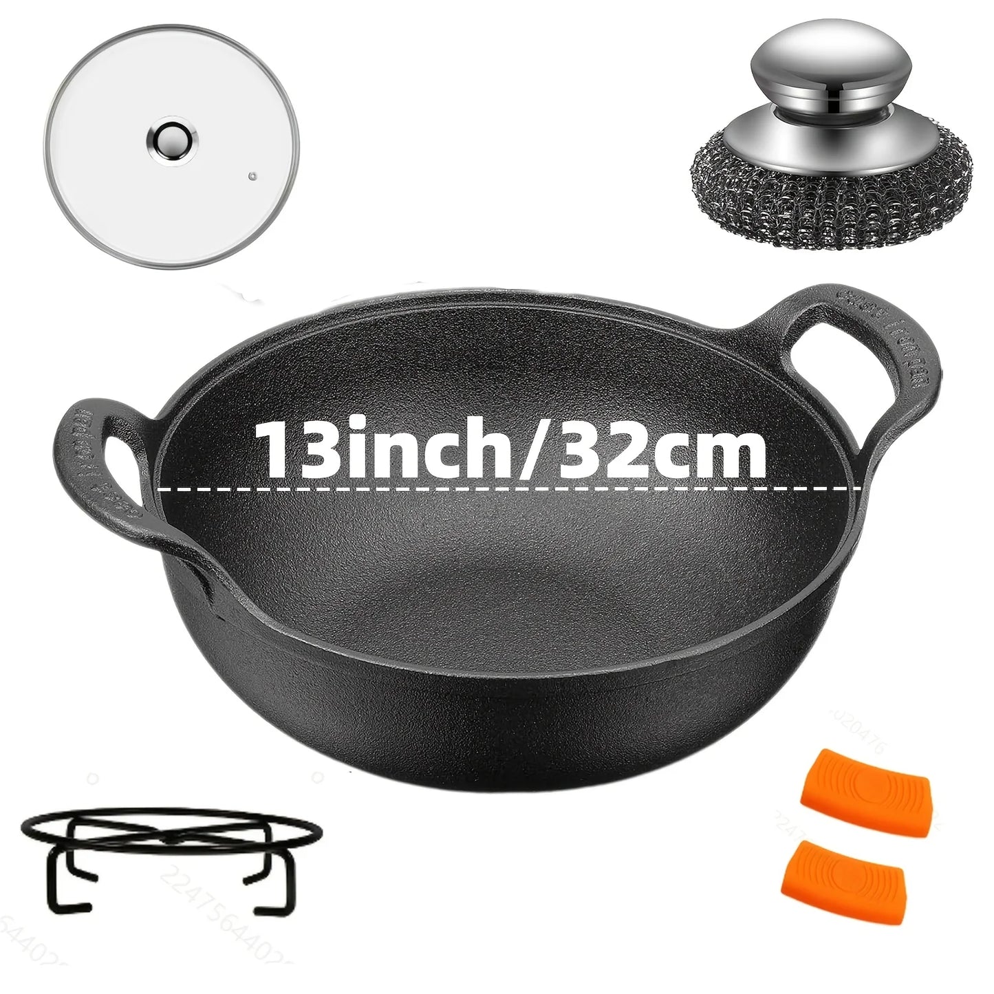 AEDG Cast Iron Skillet Set Three Piece Preseasoned Pans