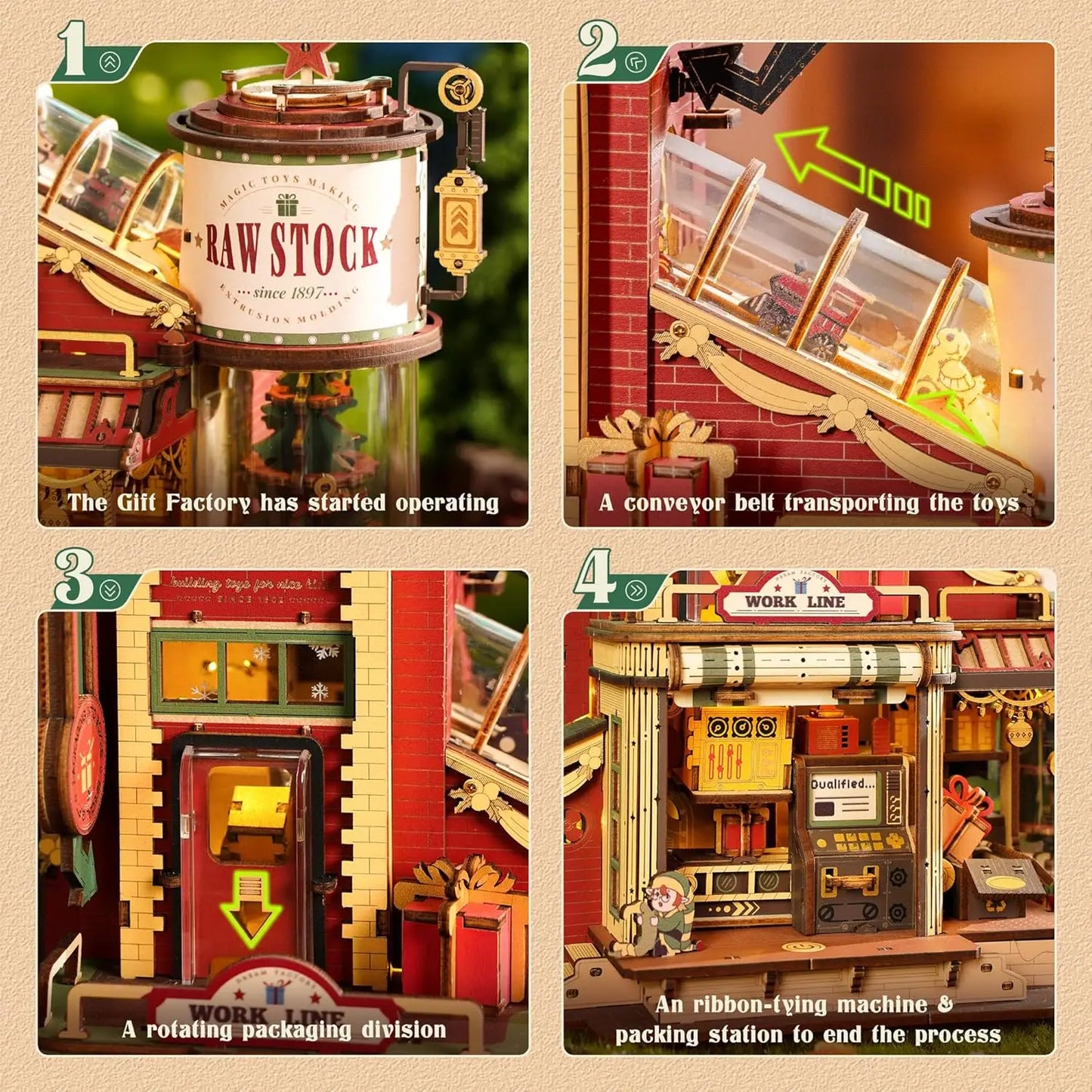 Robotime Dream Gift Factory Wooden Music Box 3D Puzzle Kit