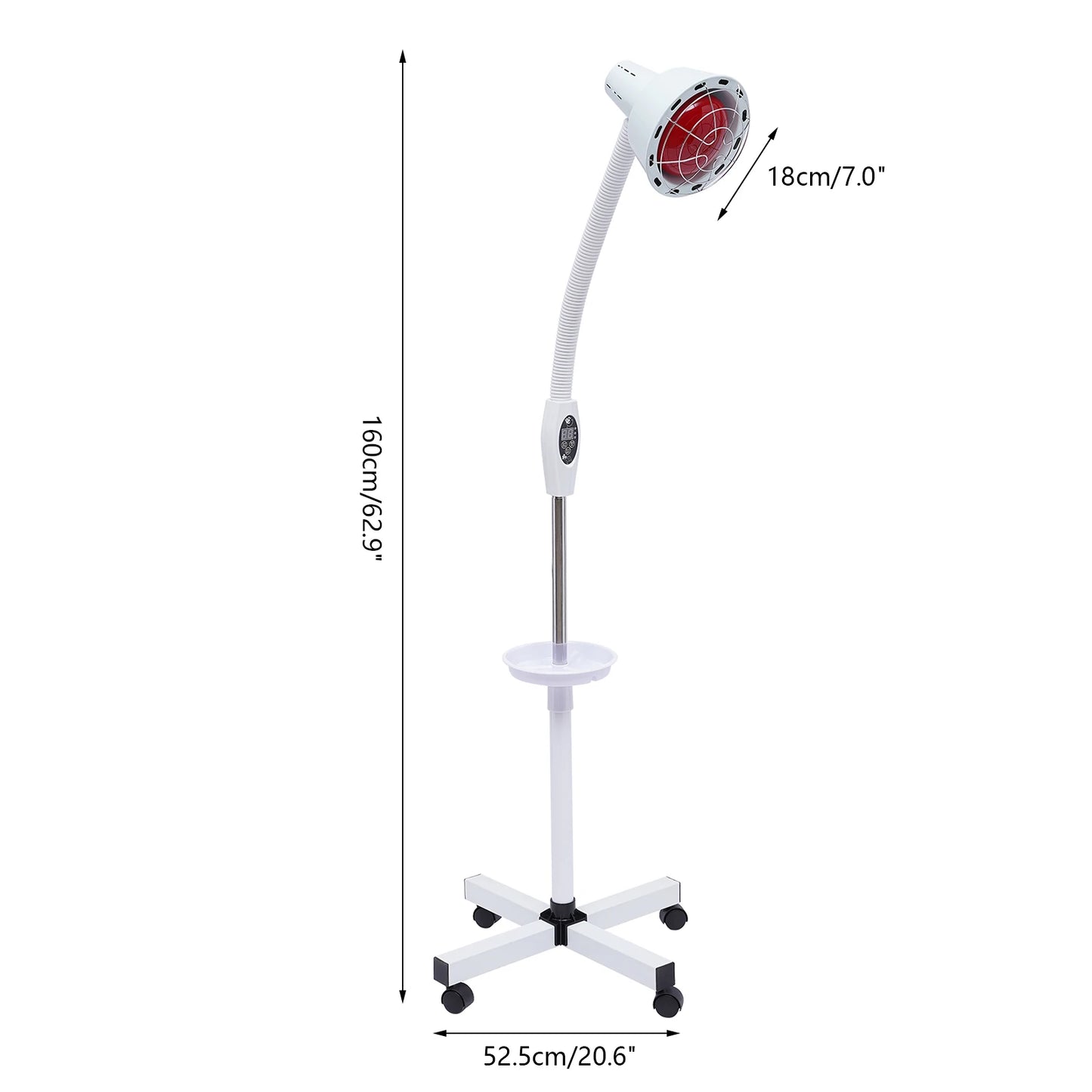 Bymaocar 275W Infrared Heat Lamp With Flexible Arm Remote Control