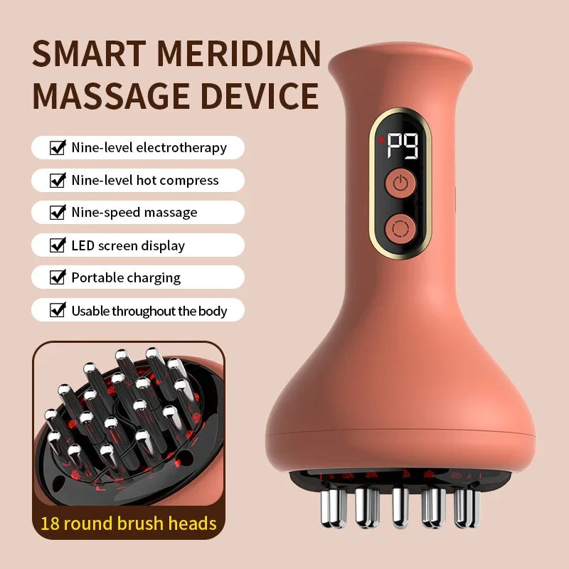 Hailicare USB Rechargeable Abdominal Massager With Hot Compress Guasha Cupping