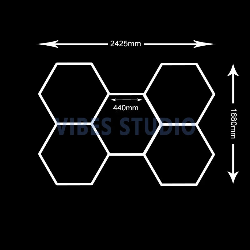 Hexagon LED Garage Light Honeycomb Ceiling For Detailing Shops