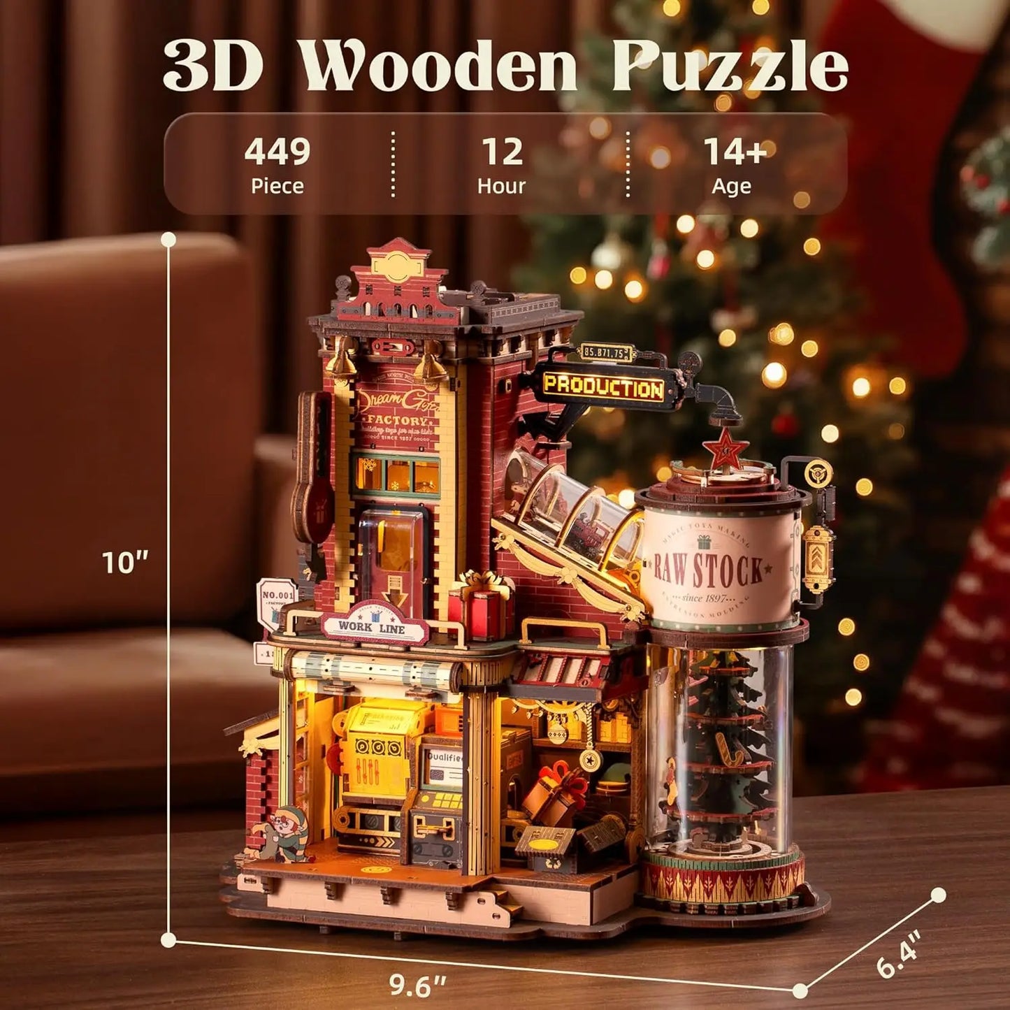 Robotime Dream Gift Factory Wooden Music Box 3D Puzzle Kit