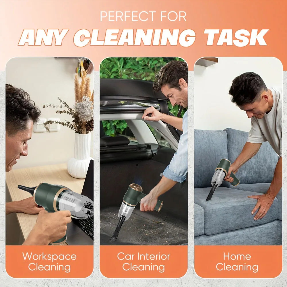 High Power Car Blower Vacuum, 2-in-1 Strong Suction & Blowing, Portable for Auto/Home Cleaning, Dust Removal from Seat/Mat/Trunk