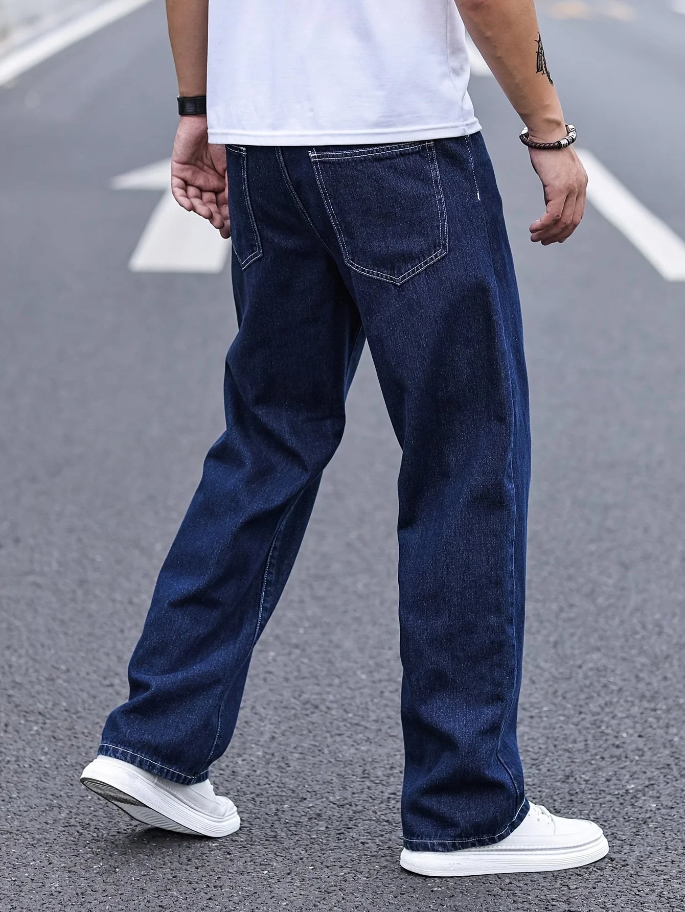 Men's Loose Cargo Jeans Hip Hop Style For Casual Wear