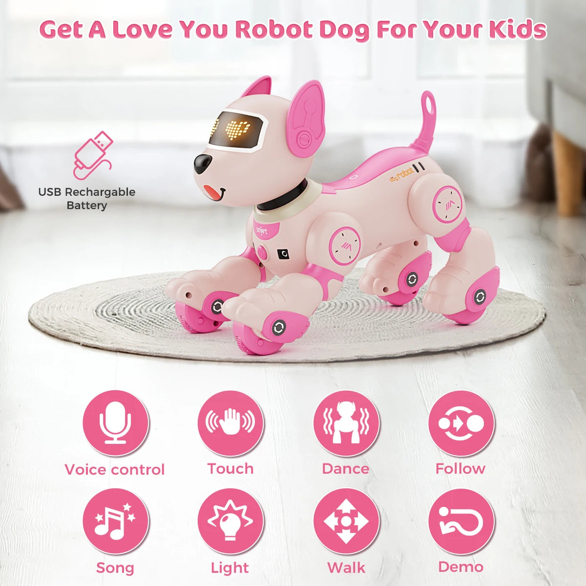 VATOS Robot Dog Toy Remote Control With Voice Commands 2.4GHz