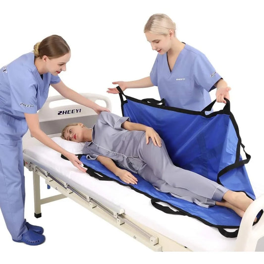 Bed Positioning Pad With Reinforced Handles For Patient Transfer