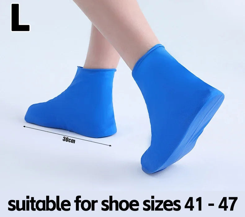 Portable Thickened Latex Shoe Covers Waterproof Non Slip Outdoor Use