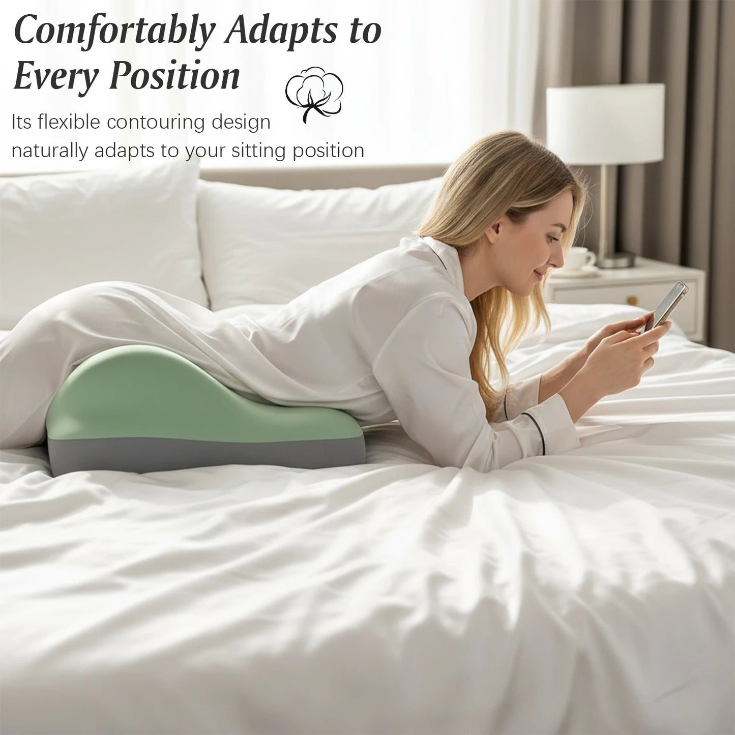 Ergonomic Bed Pillow Support Wedge Memory Foam Cushion Pain Relief