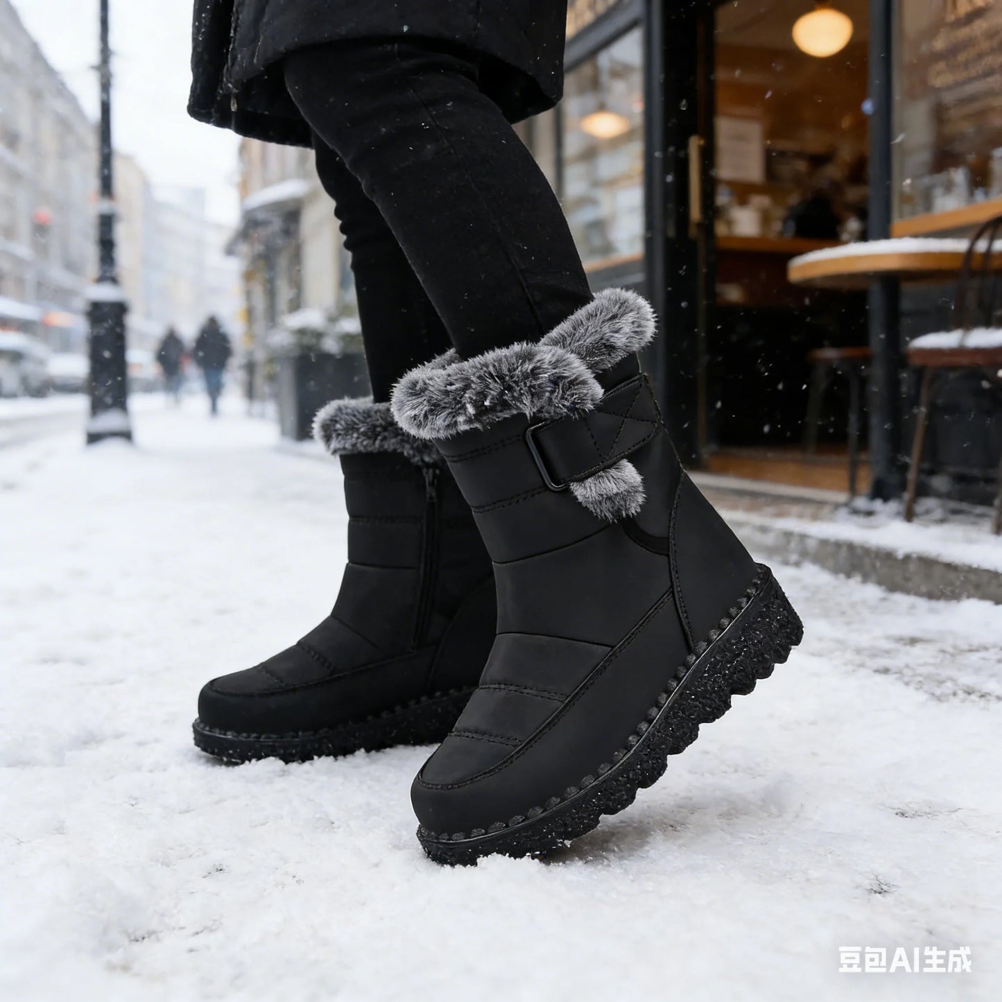 FZY Womens Winter Snow Boots Faux Fur Lining Warm Ankle