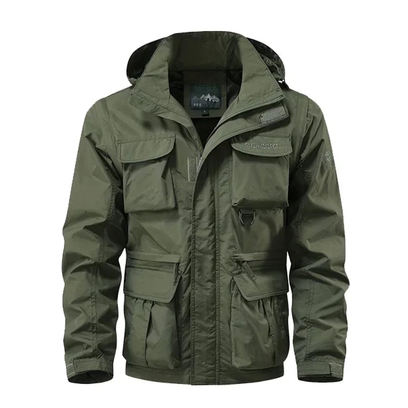 Lane Casual Waterproof Cargo Jacket Vest Hood For Outdoor Activities