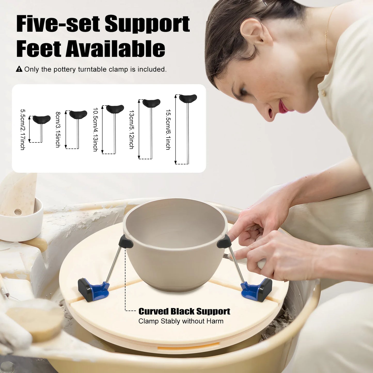 Pottery Turntable Clamp ABS Trim Holder For Sculpting And Throwing