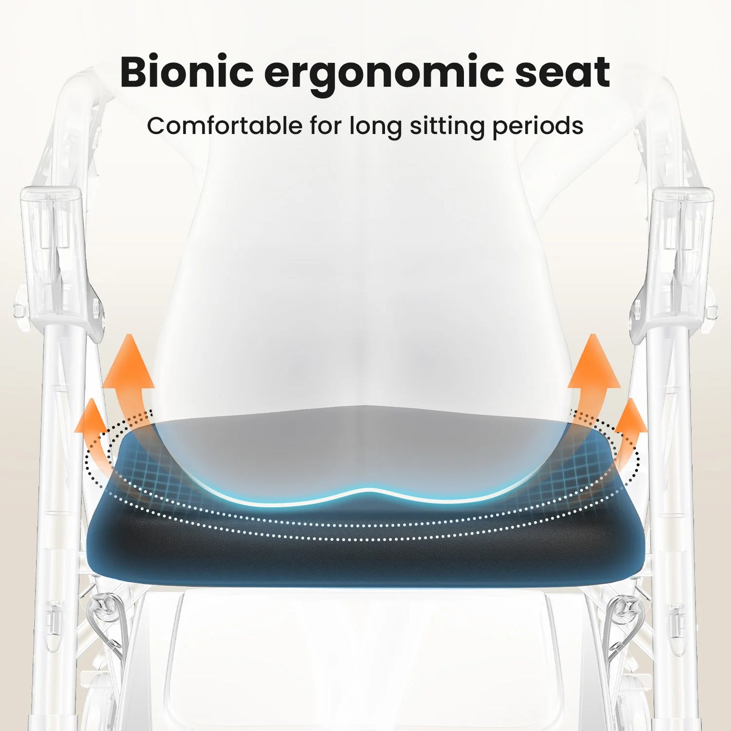 Maidesite Rollator Walker For Seniors Seat And 8 Inch Wheels