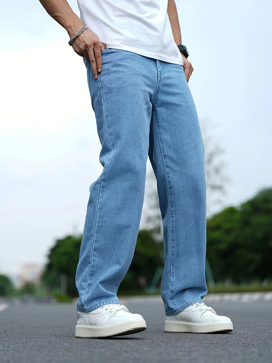 Men's Loose Cargo Jeans Hip Hop Style For Casual Wear
