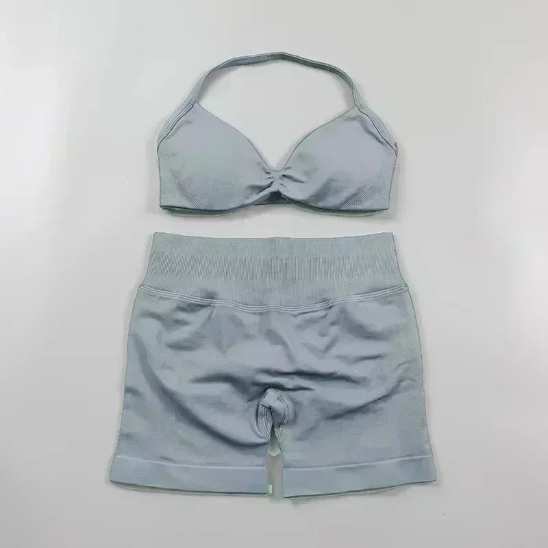 From The Vendor Field Yoga Fitness Seamless Bra Top Shorts