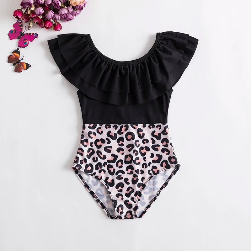 Baby Girls Swimwears Summer Bikini Set Sun Protection Kids Cute Floral Toddler Learn Swimming Suits One-Piece Sunbeach Swimsuit