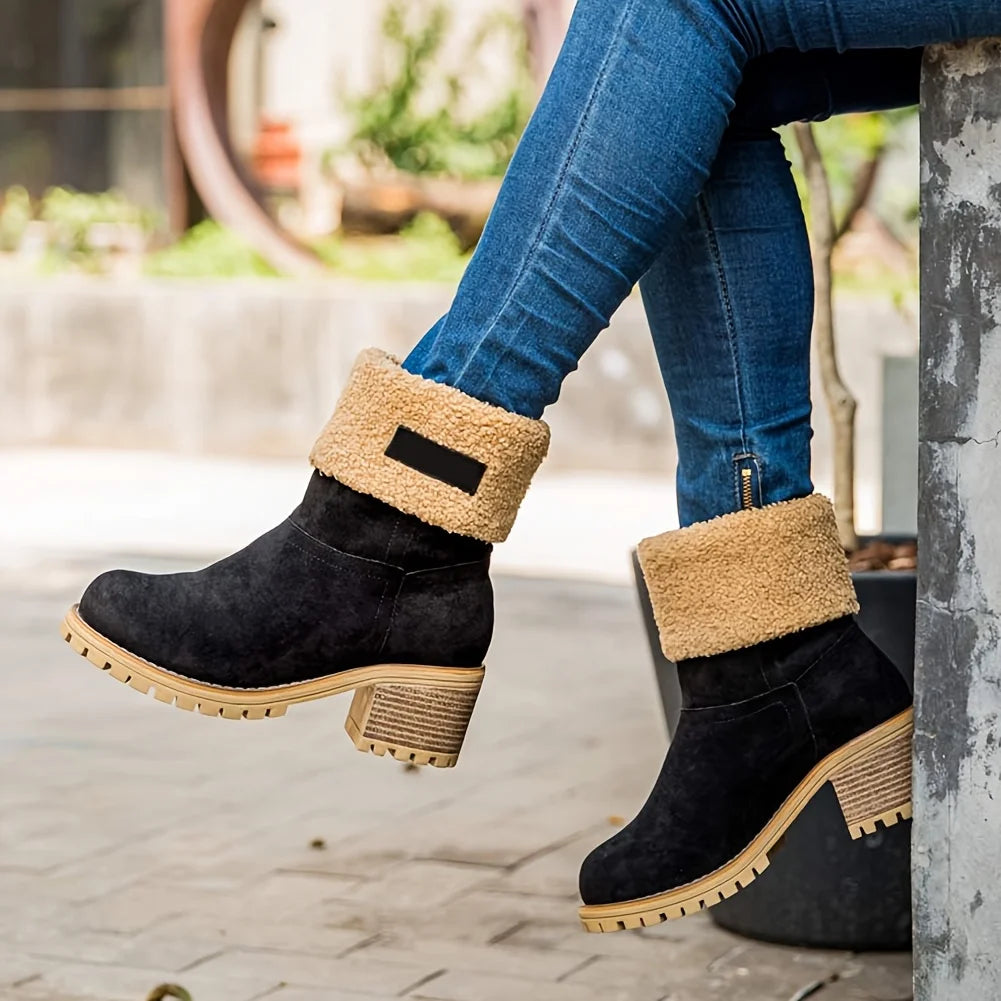 Winter Faux Fur Snow Boots For Women With Platform Warmth