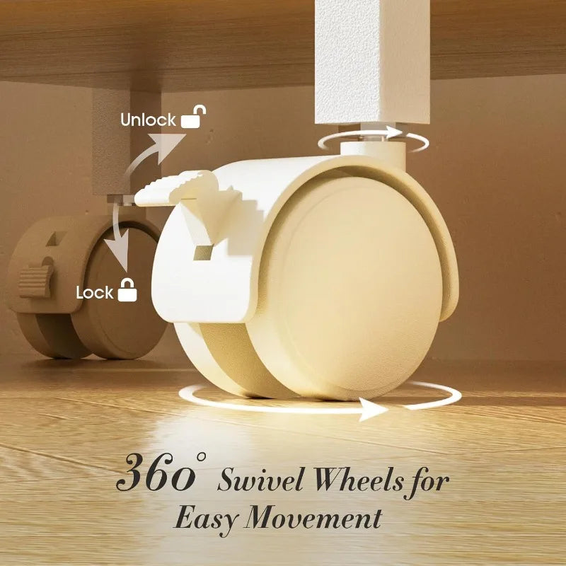 Makeup Organizer Cart With 2 Drawers Rolling Vanity Storage Bathroom