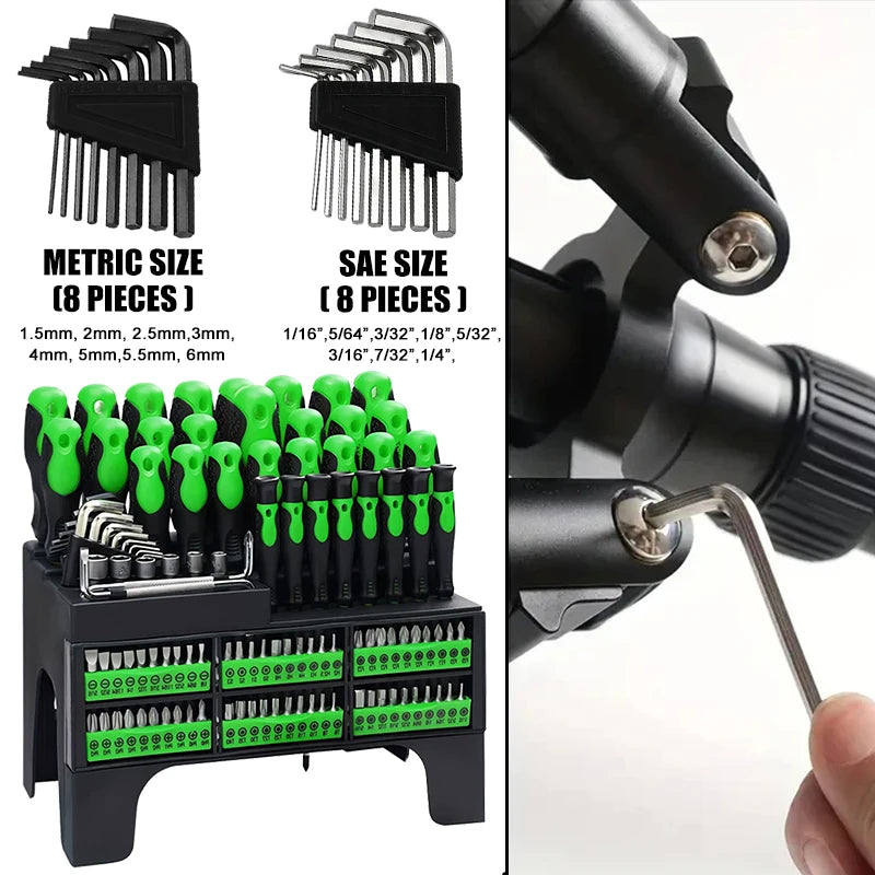 NONEDIY 100 Piece Insulated Magnetic Screwdriver Set With Plastic Holder