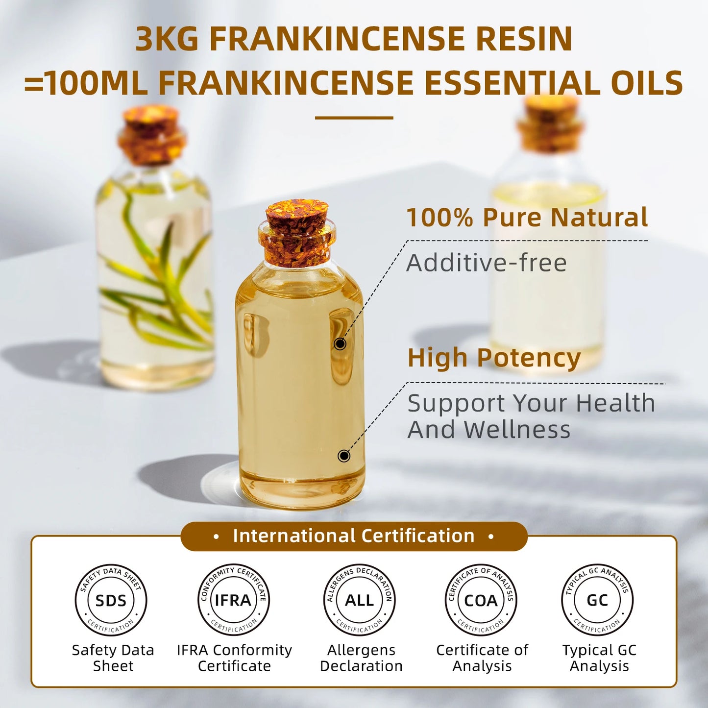 HIQILI Frankincense Essential Oil 100 Percent Pure for Aromatherapy Diffuser