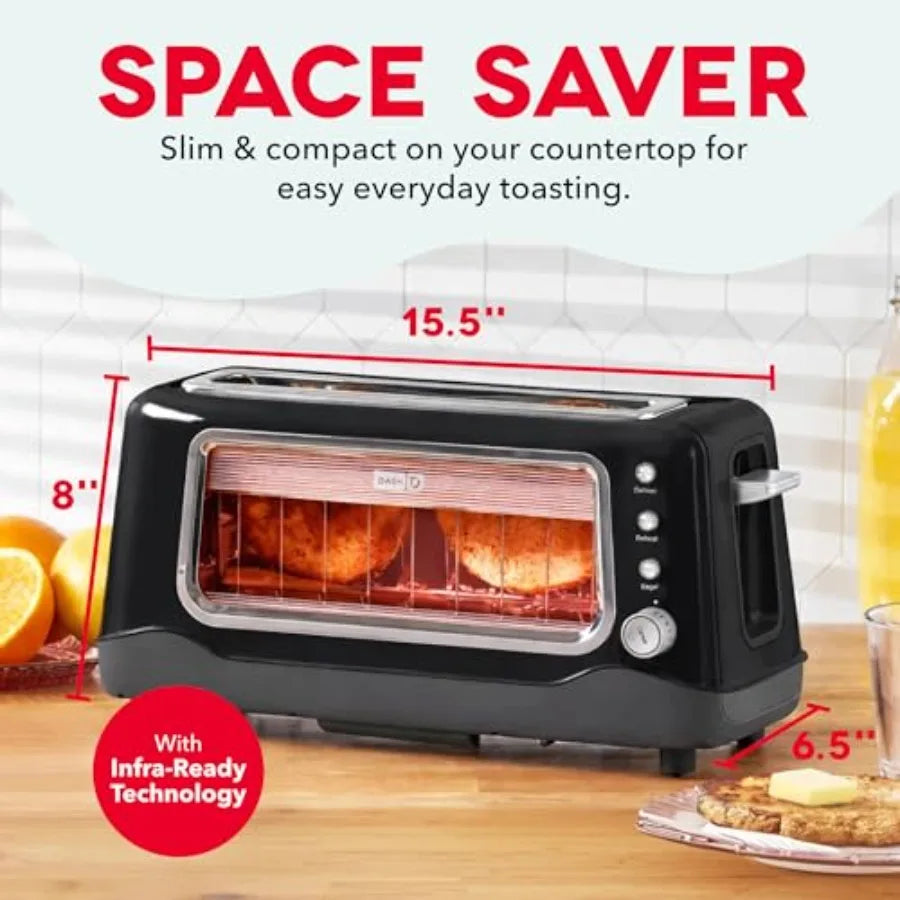 YAO HUI HUANG Toaster With Window And Extra Wide Slots Bagel Function