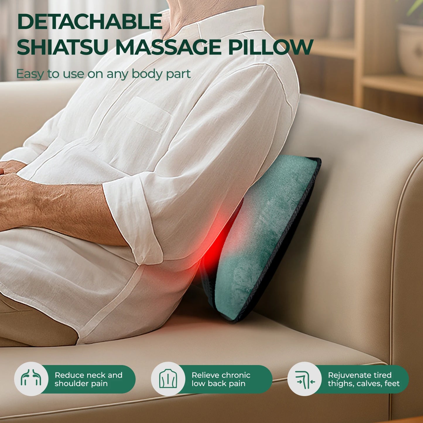 HIMOUTA Full Body Massage Mat With Heat Detachable Pad
