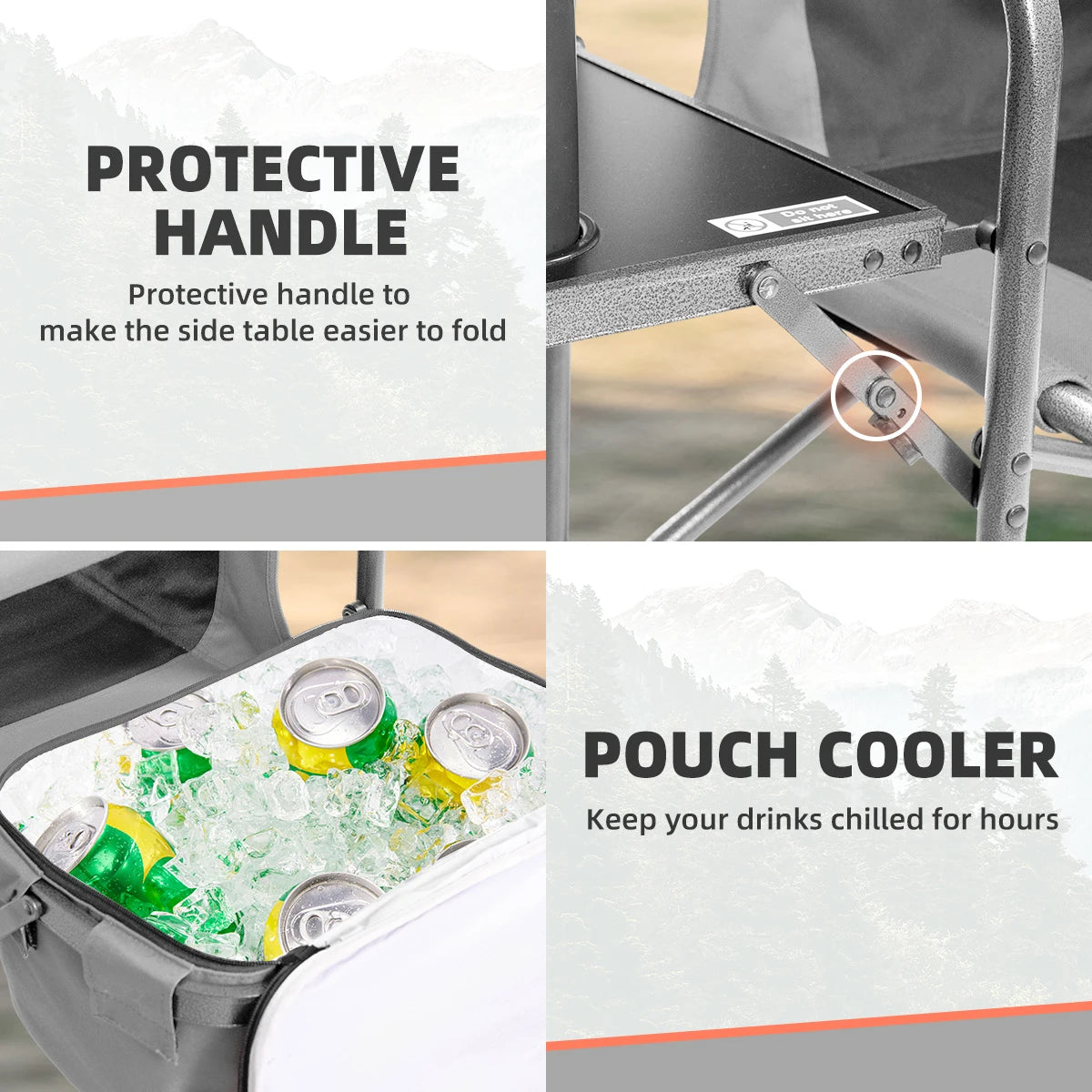 Tisetrail Director Camping Chair With Foldable Side Tray And Cooler