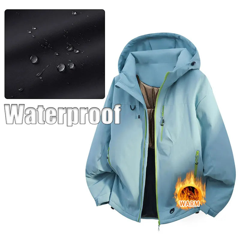 Ippolich Winter Jacket Waterproof Windproof Hooded Coat For Men Women