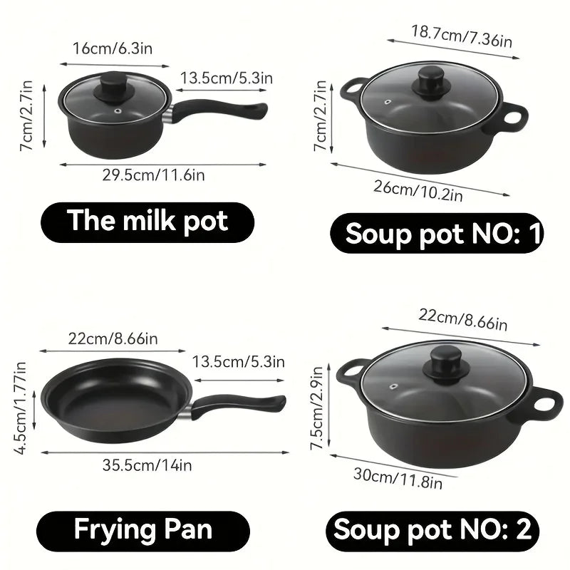 AEHOME 13 Piece Nonstick Cookware Set Induction Compatible Pot Pan