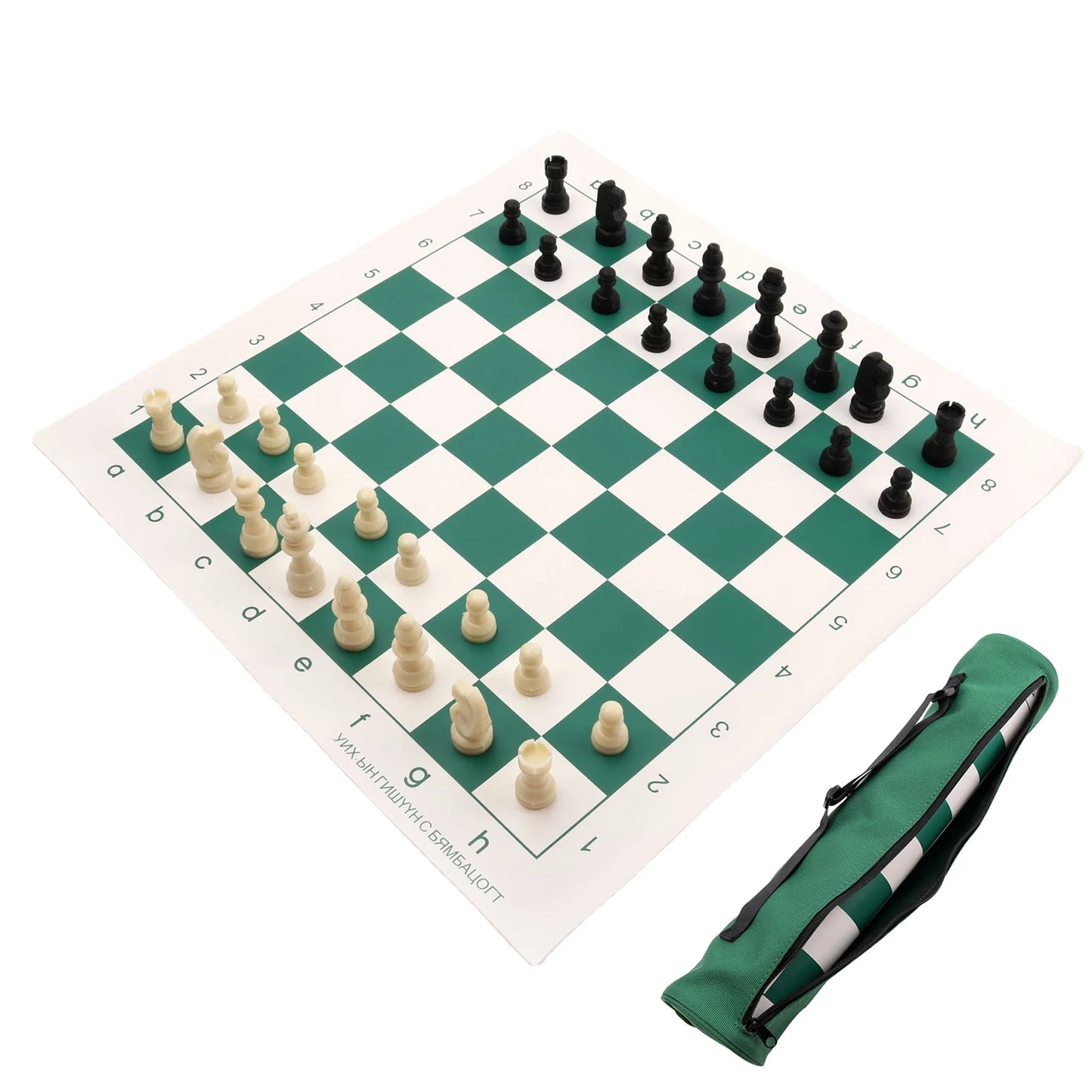 PU Leather Travel Chess Set Folding Board Game Portable Play