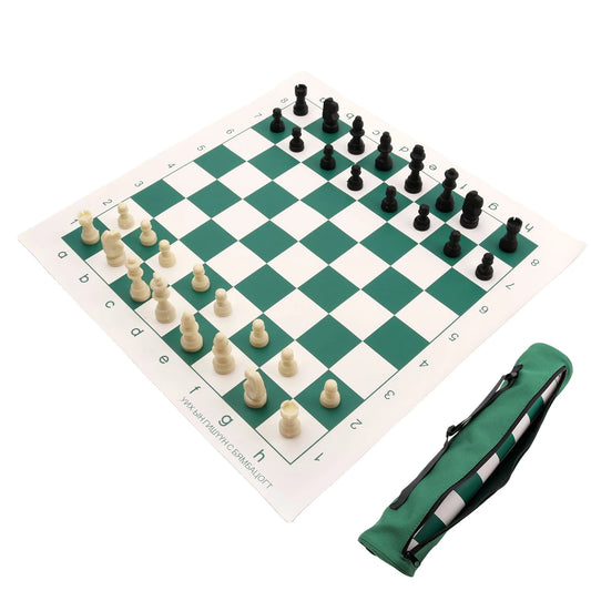 PU Leather Travel Chess Set Folding Board Game Portable Play