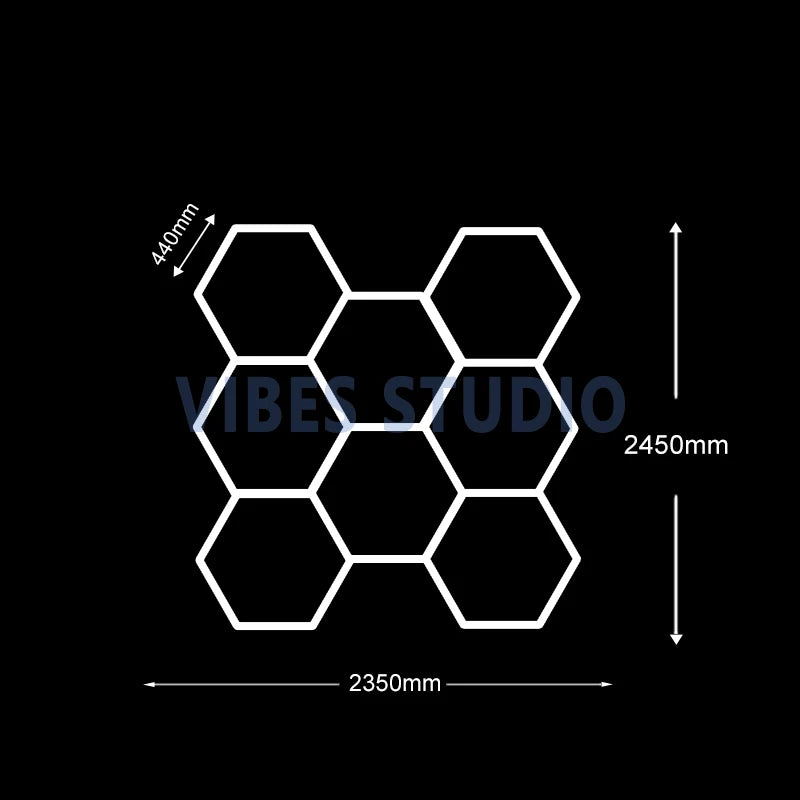 Hexagon LED Garage Light Honeycomb Ceiling For Detailing Shops
