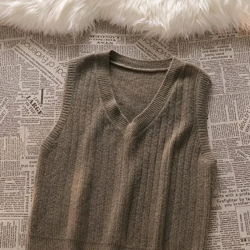 Teenage Girl Clothing Set Spring and Autumn Fashion Children's Knitted Sweater Tank Top Shirt Half Skirt 3-Piece Set JK Suit