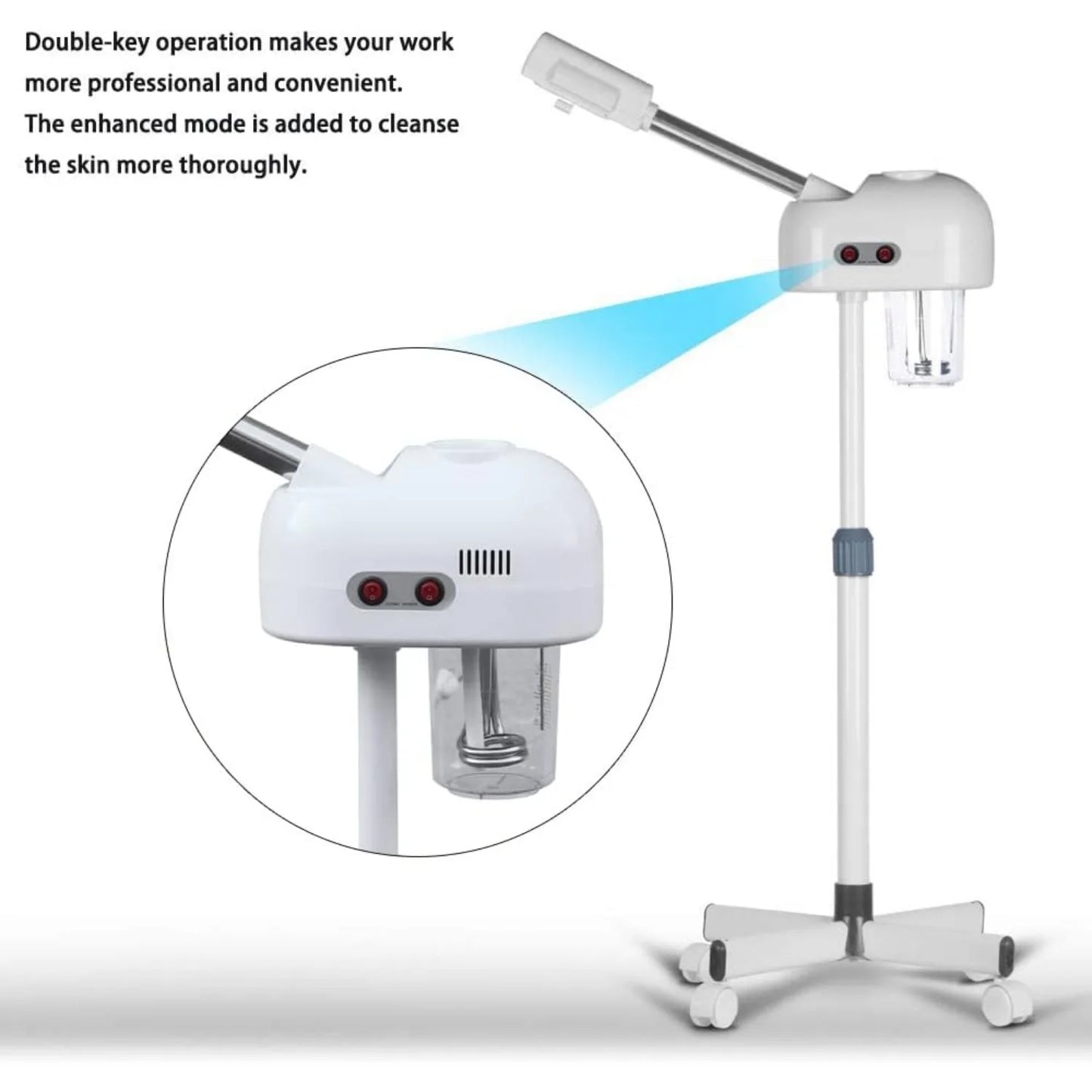 Bymaocar Facial Steamer For Home Spa 360 Degree Nozzle