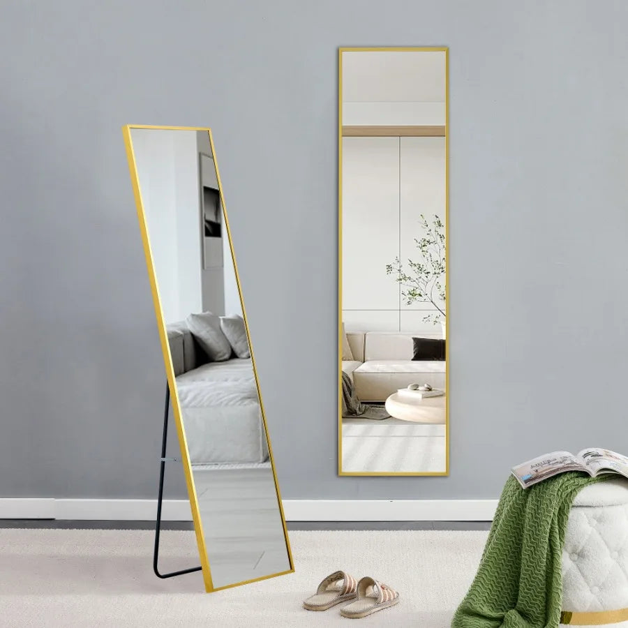 Hign-Concerned Aluminum Frame Wall Mounted Full Body Mirror For Bathroom
