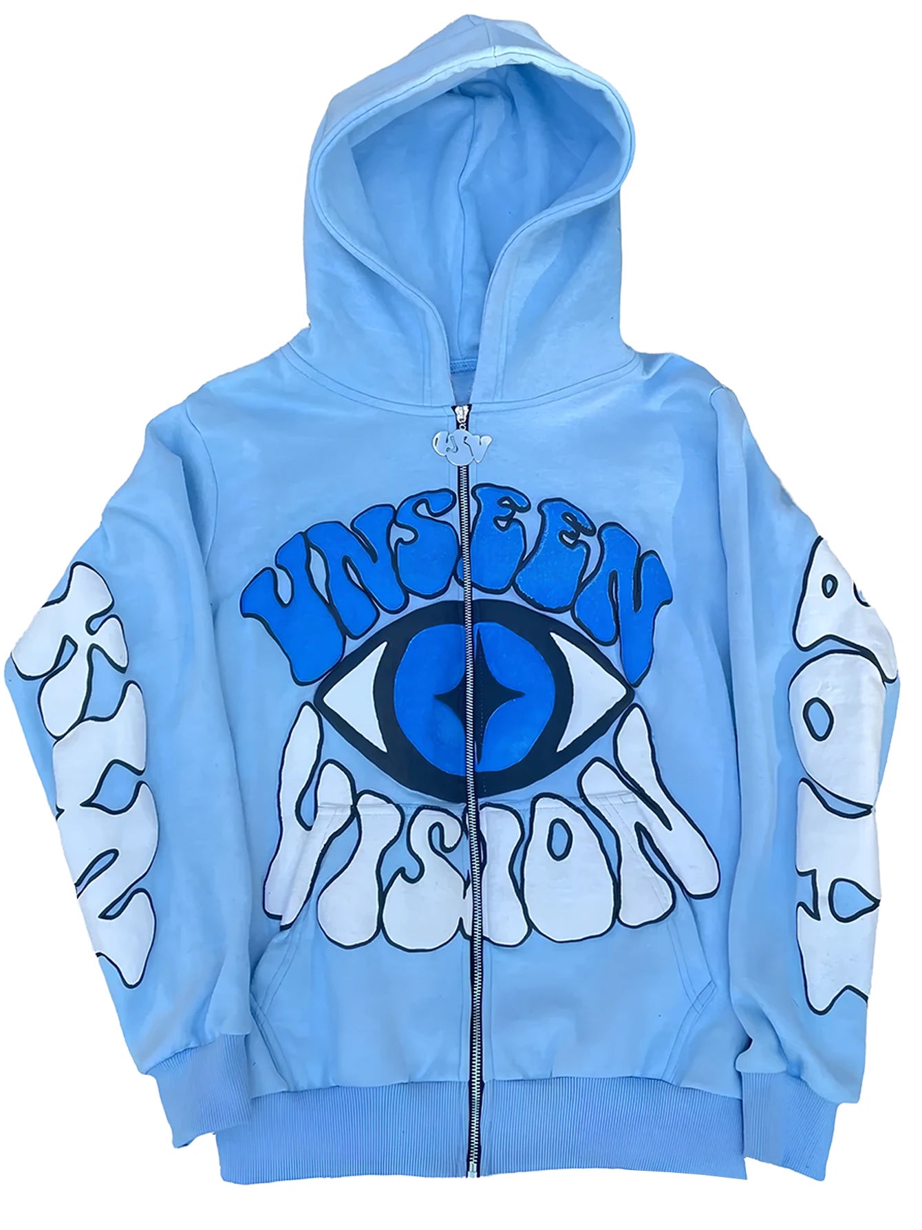 Unseen Vision Eye Pattern Zip Up Hoodie Jacket For Men