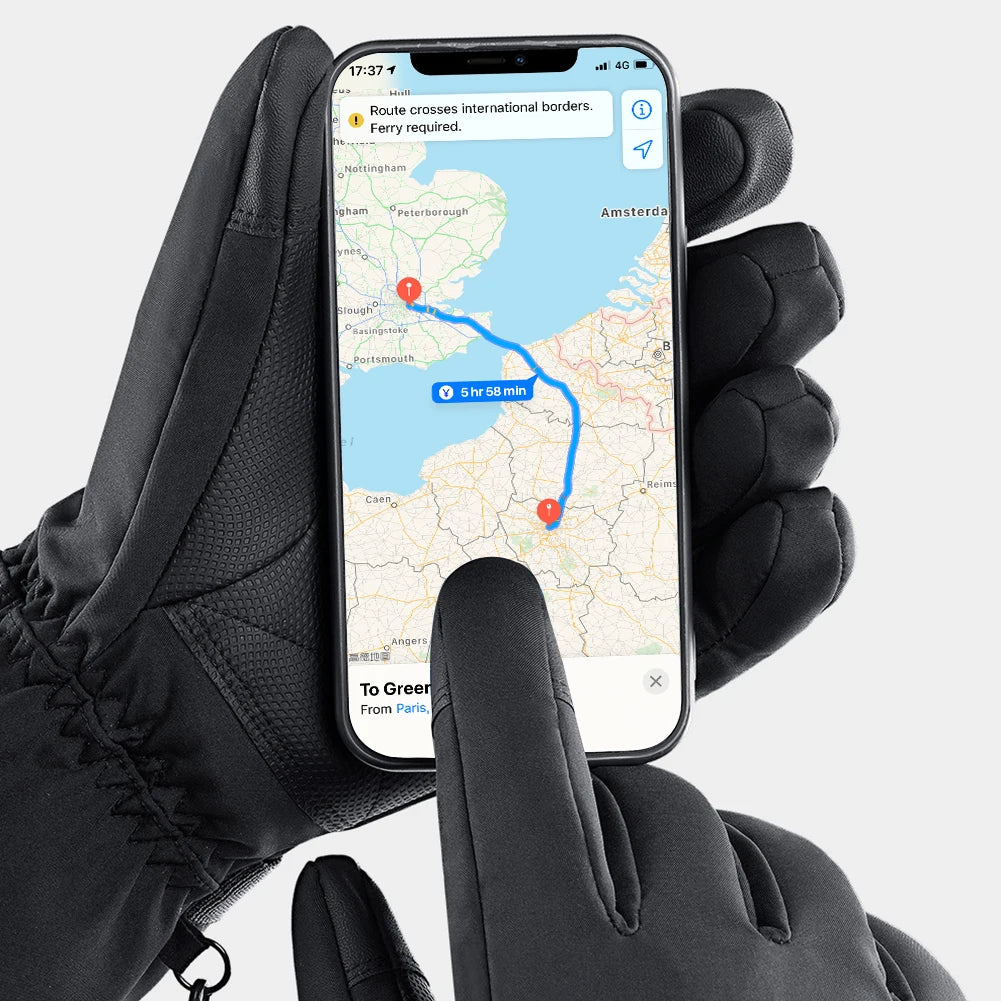 VKTECH Motorcycle Heated Gloves Waterproof Touchscreen With 3 Gear Heating