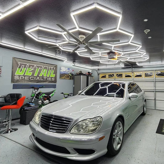 Hexagon LED Garage Light Honeycomb Ceiling For Detailing Shops