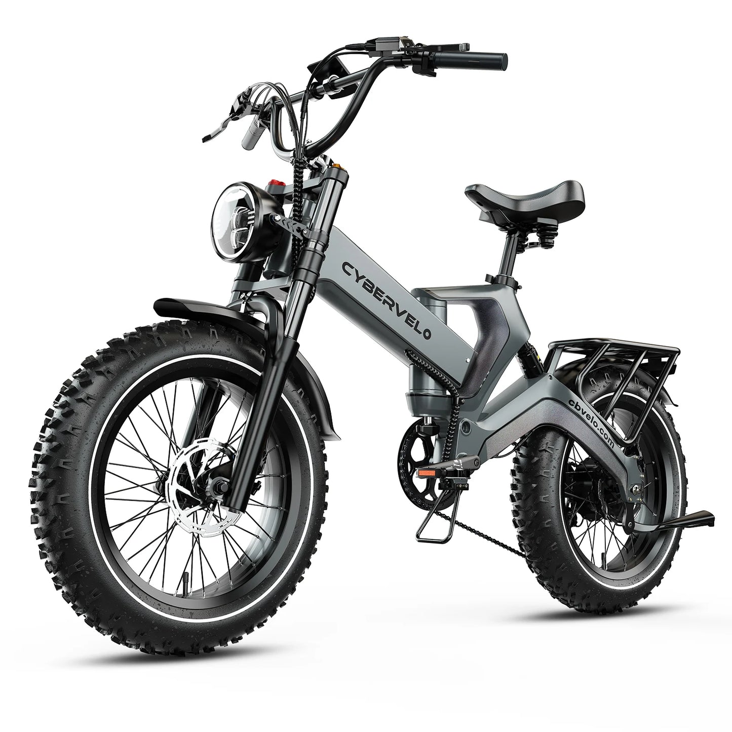 Cybervelo 2000W Peak Folding Electric Bike for Adults, 35MPH 100Miles, 48V 25Ah Removable Battery, 20"x4.0 Fat Tire E-bike EK6