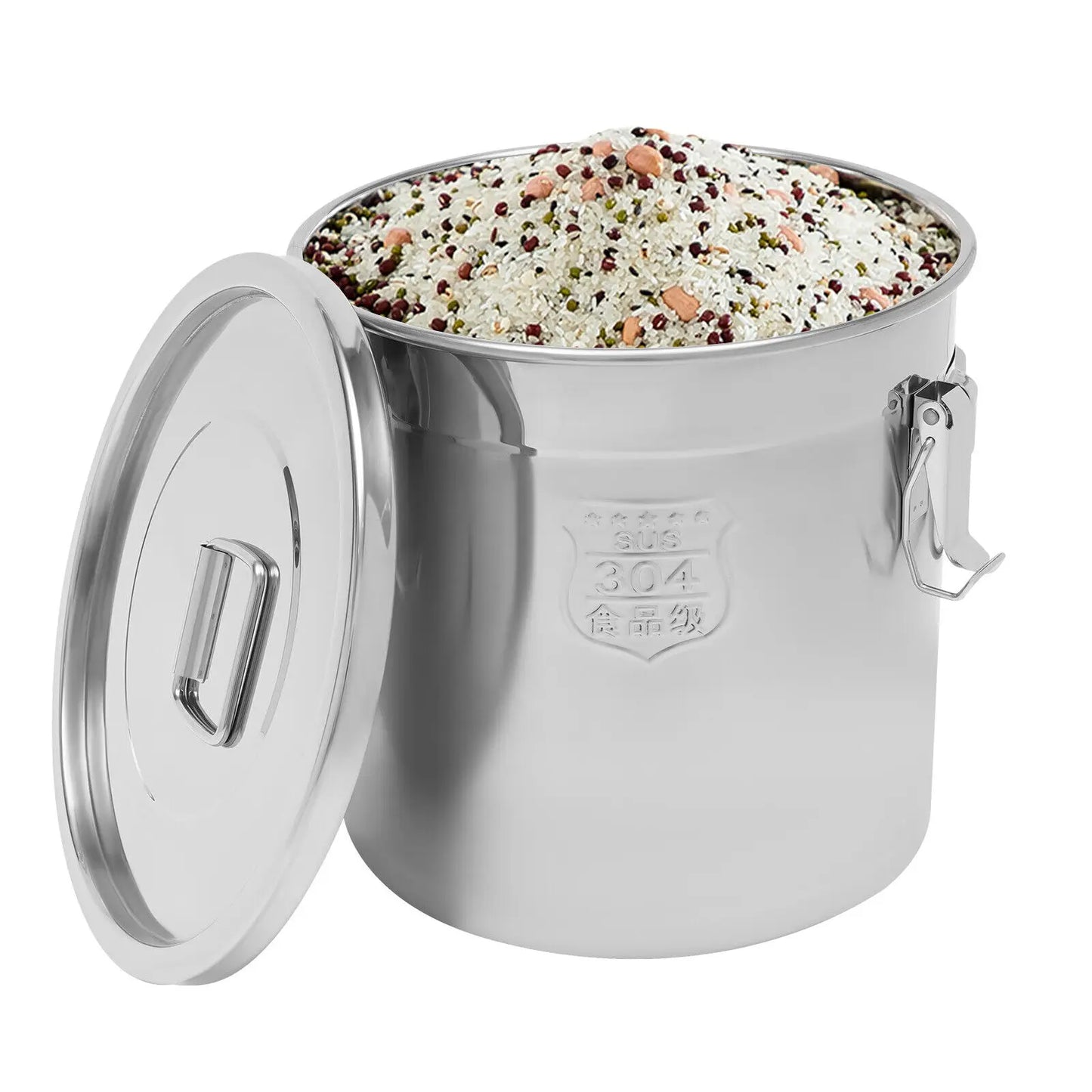 Airtight Rice Storage Canister 304 Stainless Steel Food Storage Container