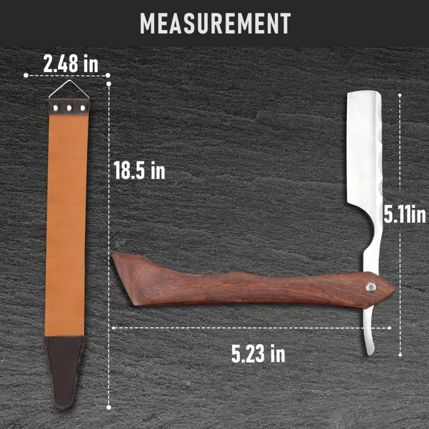 From The Vendor Field Professional Straight Razor With Leather Strap