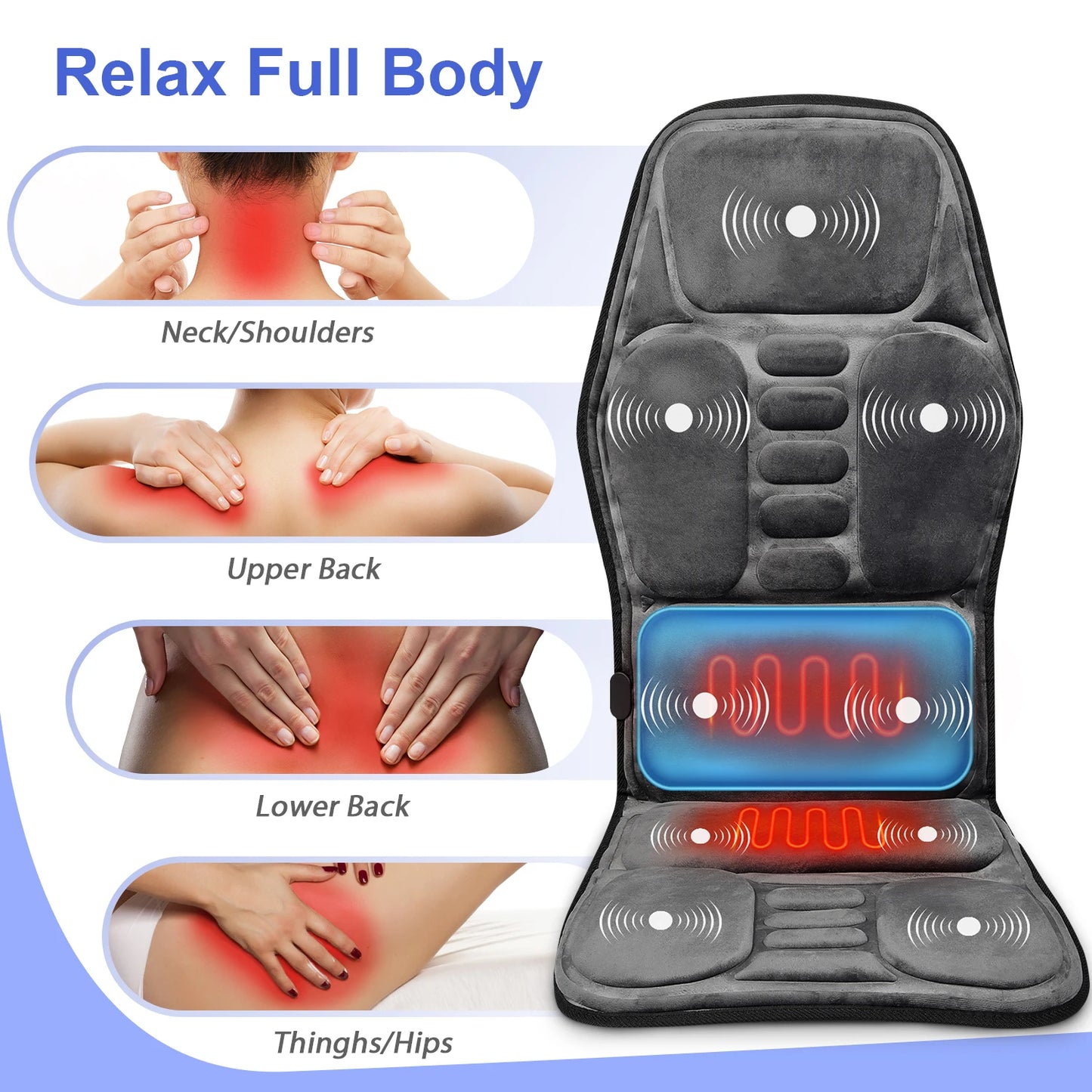 Aiveisi Full Body Massage Cushion With Neck Massager Remote Control