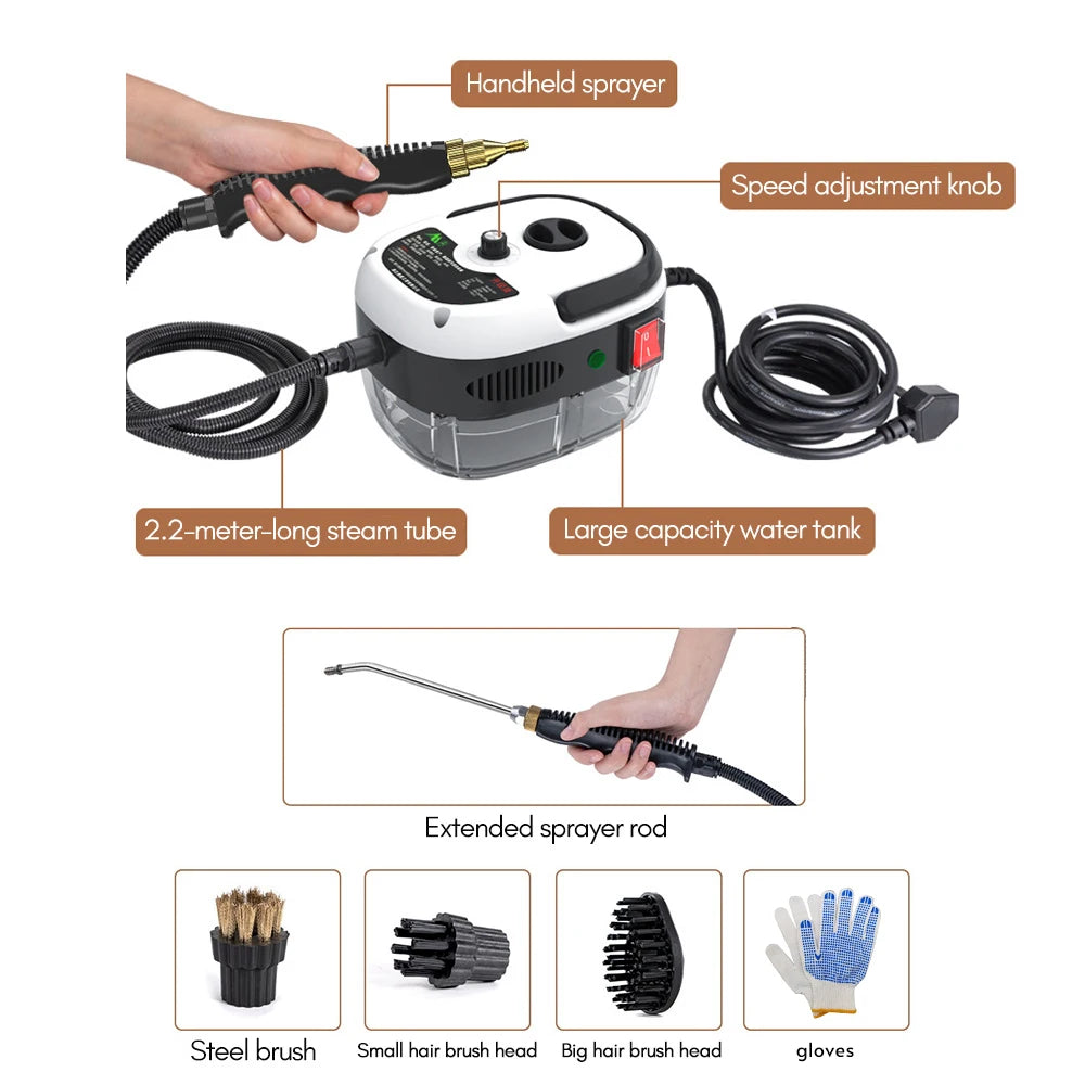 Romellar Handheld Steam Cleaner 2400W High Power 3 Bar