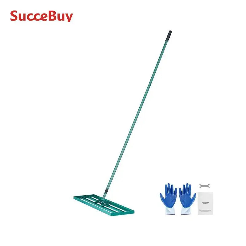 SucceBuy Lawn Leveling Rake 36inchx10inch Heavy-duty Lawn Leveler With 78inch Steel Extended Handle For Garden Golf Lawn Farm
